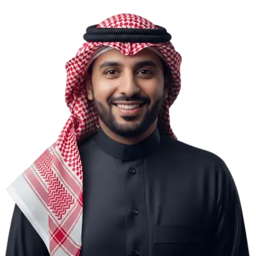Pngtree smiling saudi arabian man in traditional thobe and keffiyeh png image 17147850